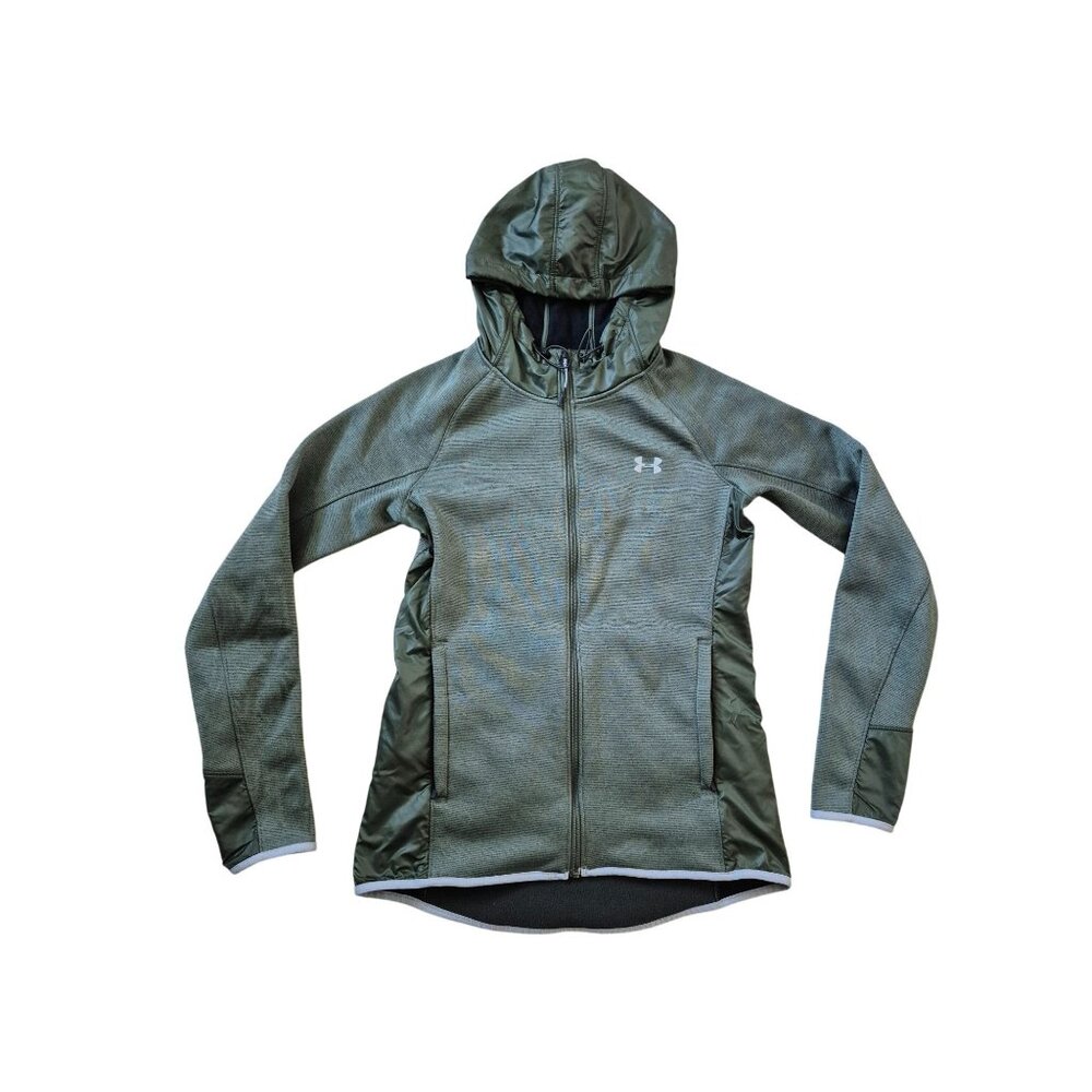 Under‎ Armour Womens Cold Gear Swacket Size XS hooded jacket Green Outdoors